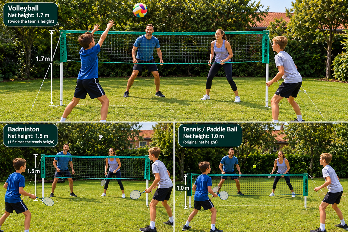 SmackBack family sports set for tennis, volleyball and badminton